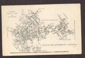 ROME ITALY PLAN OF THE CATACOMBS OF S CALLISTUS MAP VINTAGE POSTCARD