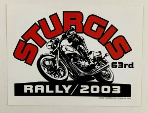 2003 Sturgis 63rd Rally Promo Postcard Motorcyle South Dakota Black Hills Cycle