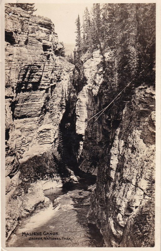 RP: BANFF, Alberta, Canada, 1910-1920s; Maligne Canon, Jasper National Park