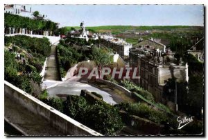 Postcard Old Angouleme roundhouses under Rempart Desaix and Statue Carnot