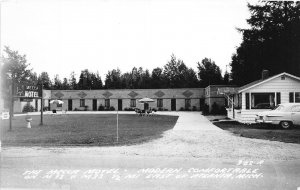 J36/ Atlanta Michigan RPPC Postcard c1940s Mecca Motel Modern Auto 246