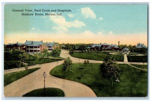 c1910 General View Steel Circle Hospitals Soldiers Home Marion Indiana Postcard