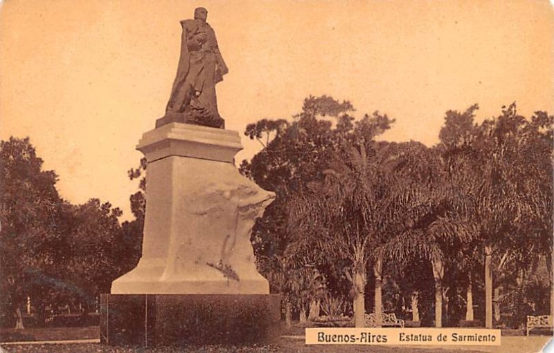 Estatua de Sarmiento Buenos Aires Argentina Unused 