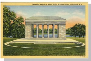 Providence, Rhode Island/RI Postcard, Temple, Roger Williams Park