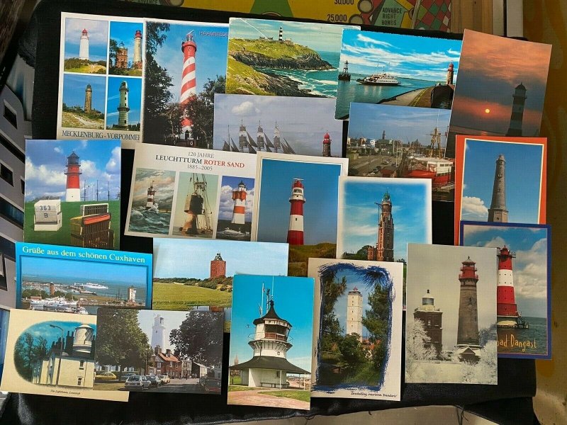 Lot of 20 International, Europe/ United Kingdom  Lighthouse Postcards 