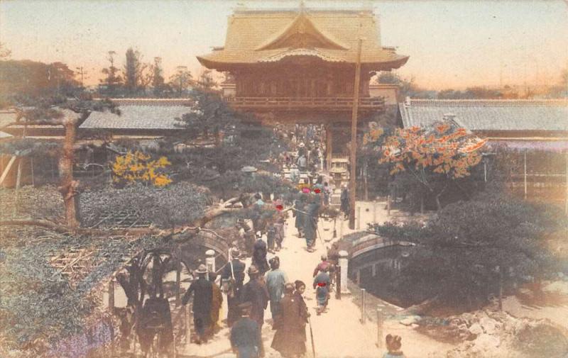 Kobe Japan Temple Birdseye View Antique Postcard K107424