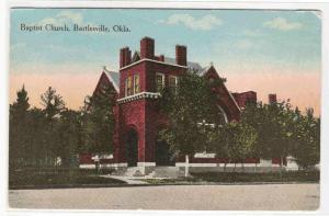 Baptist Church Bartlesville Oklahoma 1910c postcard