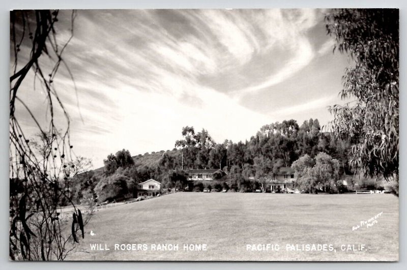 Pacific Palisades CA Will Rogers Ranch Home RPPC Real Photo Postcard X21