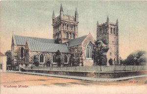 WIMBORNE MINSTER DORSET ENGLAND~TINTED PHOTO J.W.S. ARTIST POSTCARD