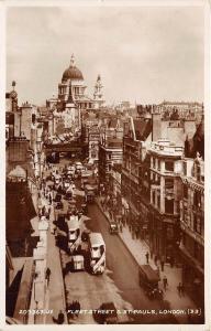 B85801 fleet street and st paul s double decker bus car   london uk