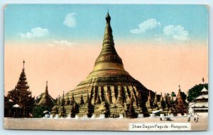 RANGOON, BURMA (Myanmar) Early View SHWE DAGON PAGODA c1910s Postcard