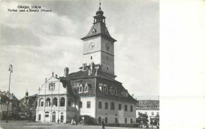 Romania Brasov vechea casa a sfatului muzeu clock tower postcard