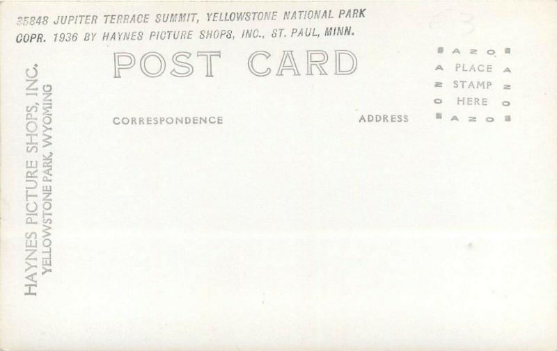 United States photo postcard Jupiter Terrace Summit Wellowstone National Park