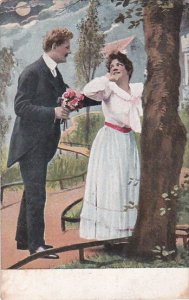 Romantic Couple By Tree 1908