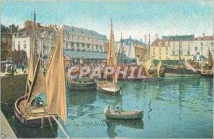 Old Postcard Dieppe A Corner Before harbor Boats