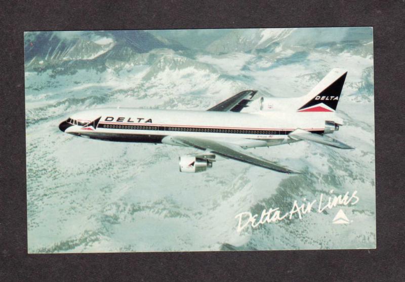 Delta Airlines, Delta airplane, Air Plane L 1011 Tristar Aviation Postcard