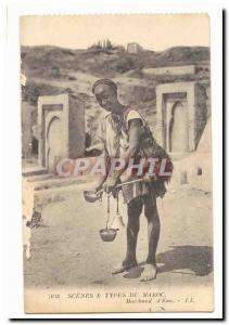 Morocco Meknes Old Postcard Scenes et Types of Merchant & # 39eau