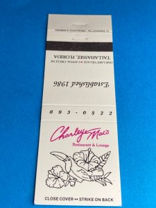 Matchbook Cover Charley Mac's Restaurant & Lounge Tallahassee, Florida MB146