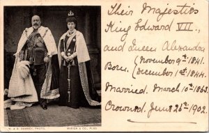 King Edward VII, Queen Alexandra  c1902 Vintage Postcard Z15