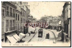 Old Postcard Poitiers Rue Carnot Tramway