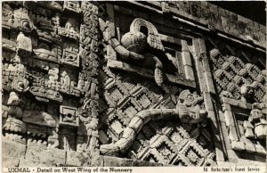 CPA AK Uxmal Detail on West Wing of the Nunnery MEXICO (598705)