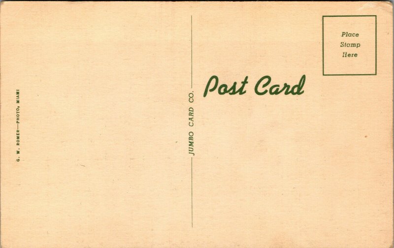 Vtg 1940s Bayfront Park Flagler Street Miami Florida FL Unused Linen Postcard