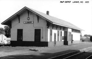 Lamar Missouri Railroad Depot Real Photo Antique Postcard K95742