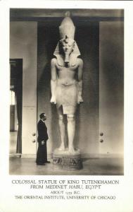 egypt, Colossal Statue of King Tutenkhamon from Medinet Habu (1920s) RPPC