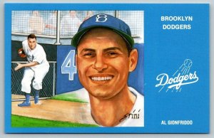 Vintage Brooklyn Dodgers Al Gionfriddo Postcard  1988 Series #4  Card #9