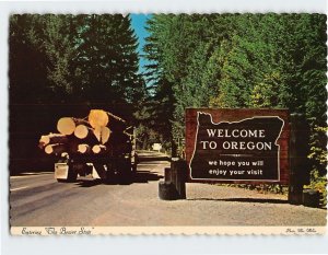 Postcard Entering The Beaver State Oregon USA