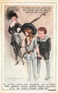 1917 Fred Spurgin Jealous Boy Young girl Admiring well Dressed Woman Humor