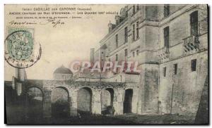 Old Postcard Cadillac Sur Garonne Former castle of Duke & # 39Epernon Flukes