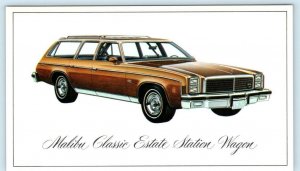 Car Advertising 1976 CHEVROLET MALIBU CLASSIC Estate Station Wagon Postcard