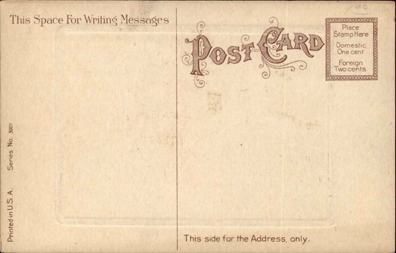 Train Comic Old Fat Woman Running Late Laundry Basket c1910s Postcard