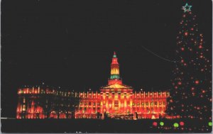 USA Denver Civic Center Christmas Time Denver Colorado Chrome Postcard 09.04