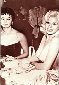 Sophia Loren Side Eyes Jayne Mansfield's Chest Postcard E47