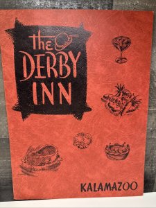 Vintage 50s THE DERBY INN Restaurant Menu Kalamazoo Michigan