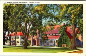 Postcard CHURCH SCENE Augusta Maine ME AM5760