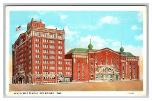 New Shrine Temple Building Des Moines Iowa IA UNP WB Postcard K16