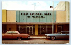 WAUCHULA, FL Florida ~ FIRST NATIONAL BANK  1960s Cars Hardee County Postcard