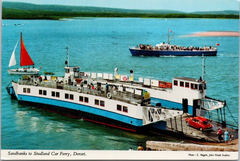 Sandbanks to Studland Car Ferry Dorset England UK c1974 Postcard F58