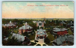 QUINCY, IL Illinois ~ Birdseye View SOLDIERS & SAILORS HOME c1910s Postcard