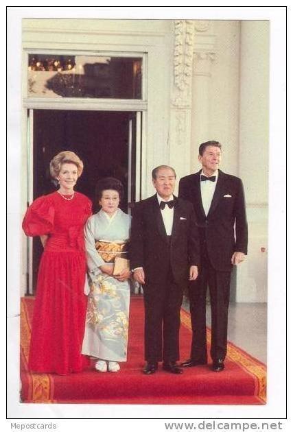 President Reagan & Nancy Hosting Japanese Prime Minister Zenko Suziki & His W...