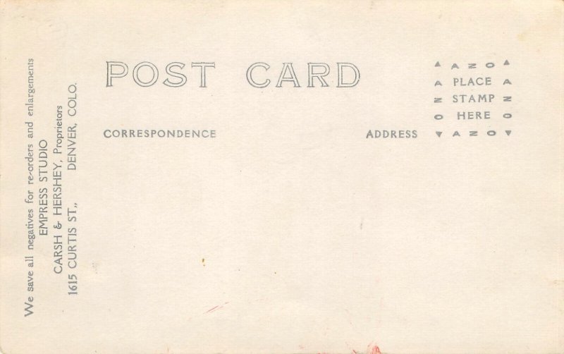 RPPC COLORADO FLYER Leaving Denver Train Railroad Studio Photo Antique 1910s