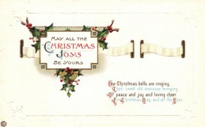 Vintage Postcard 1915 May All the  Christmas Joys Be Yours Peace & Joy Greetings