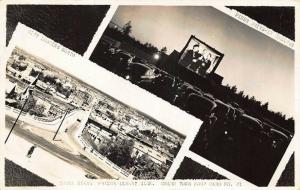 Aerial View of Prince Albert Sask. Canada & Drive-in Theatre Real Photo Postcard