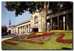 Aix les Bains Postcard Modern Thermal baths and flower bed bell tower of the ...