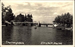 Sinclair Square Lake ME Thoroughfare Real Photo Postcard