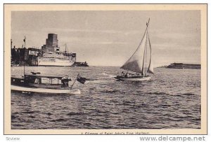 Sailing , Sailboat, Saint John Harbour , New Brunswick. , Canada , 20-40s