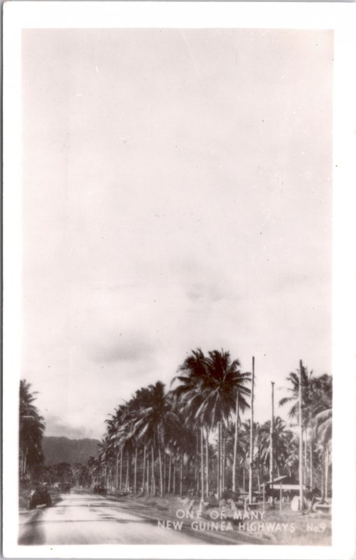 RPPC-Paupa, New Guinea One of Many New Guinea Highways WWII No. 9 Grogan Photo